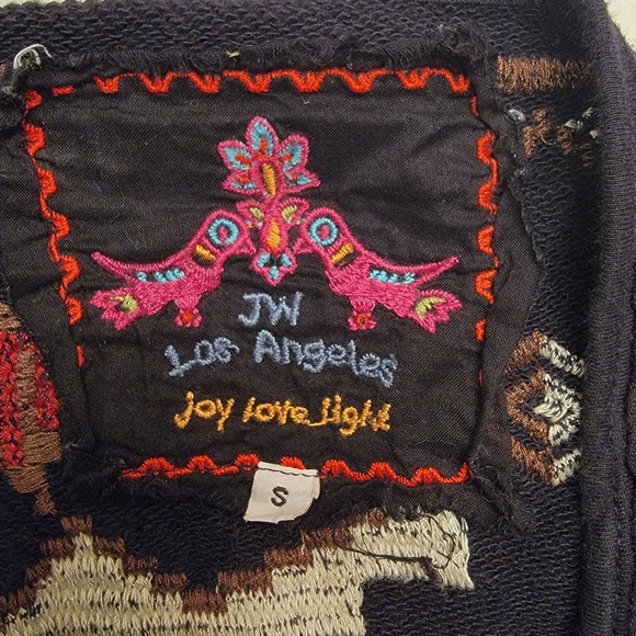 Johnny Was navy southwestern embroidered poncho S $285 - Picture 5 of 16